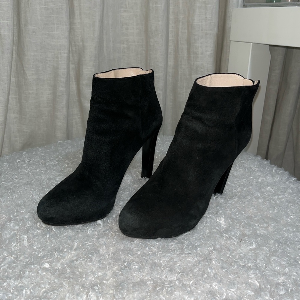 Elegant PRADA Black Suede Ankle Boots Excellent Condition!!